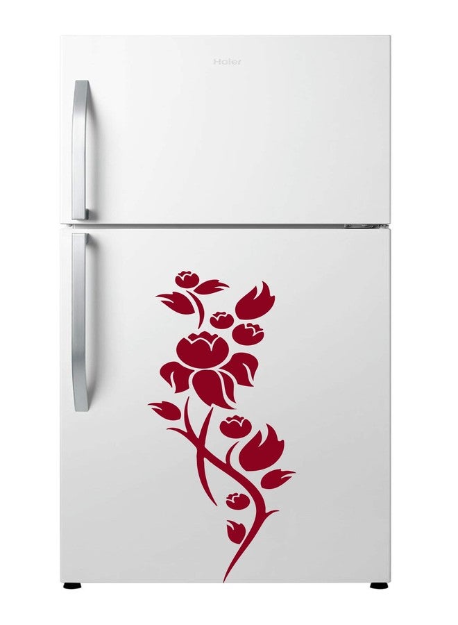 DecorVilla Decor Villa Cute Flowers Fridge Sticker & Wall Sticker (PVC Vinyl,Size- 30 cm x 88 cm) - Image 1